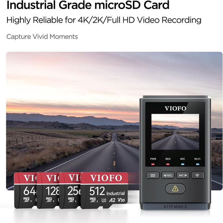 VIOFO Tarjeta microSD de grado industrial de 128 GB, tarjeta de mem...