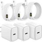 Cargador USB C de carga rápida para iPhone 18, 17, 16, 15, 3 unidades