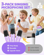 YLL Mini máquina de karaoke con 3 micrófonos inalámbricos, regalos para