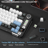 SOLAKAKA A75 PRO Teclado negro para juegos 75% mecánico inalámbrico...