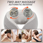 Masajeador de Cuello Eléctrico, Almohada de Viaje Portátil con Masaje y Calor, Almohada de Cuello Recargable y Vibrante, Perfecta para Alivio del Dolor en Casa, Oficina, Viaje, Ideas de Regalo para el