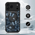 OOK Funda de teléfono floral con mariposas negras hecha para iPhone 18 Pro