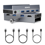BENFEI Interruptor KVM HDMI USB 3.0 (8K@60Hz) con 4 puertos USB 3.0 para compartir monitor, teclado y mouse entre 2 computadoras