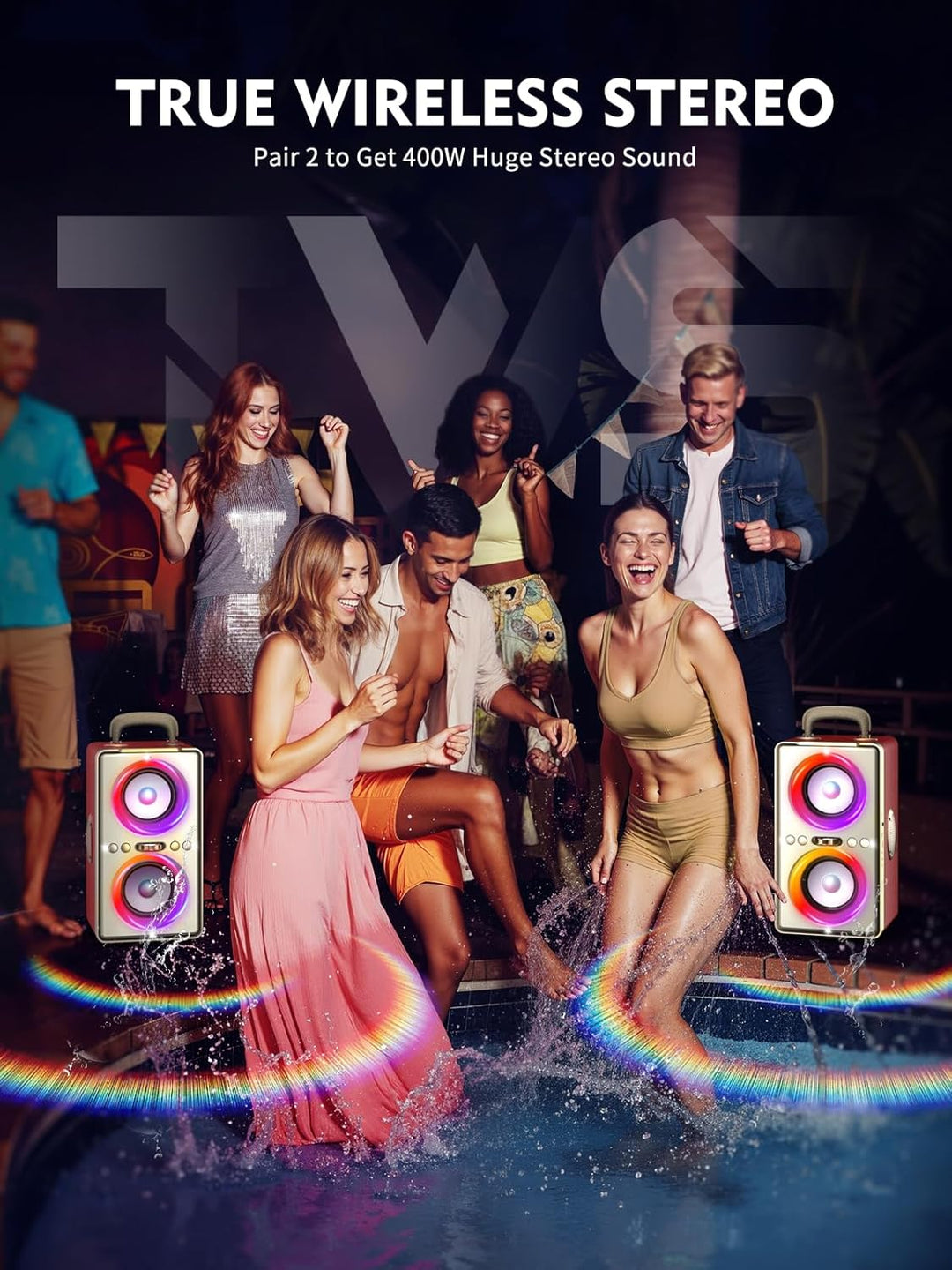 YIER Altavoz Bluetooth, altavoz de fiesta de pico de 240 W con grav...