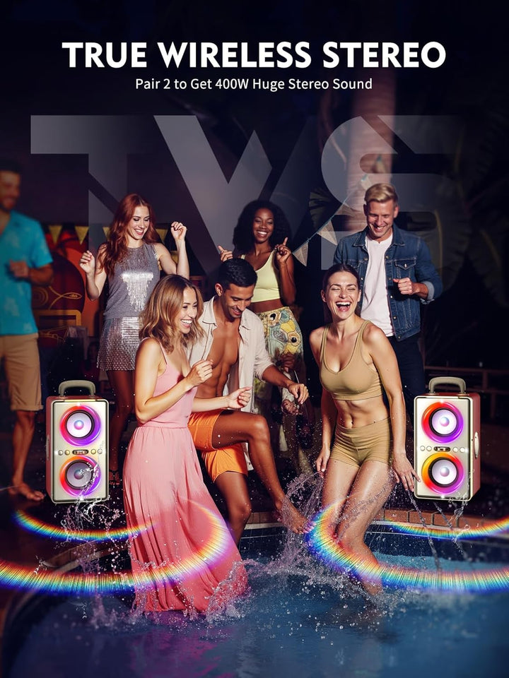YIER Altavoz Bluetooth, altavoz de fiesta de pico de 240 W con grav...