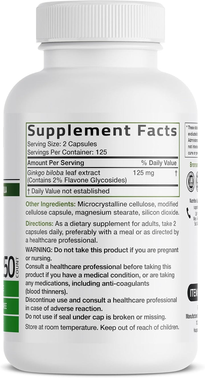 Bronson Ginkgo Biloba Extra Strength Apoya la función cerebral y so...