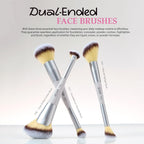 Jessup Juego de 7 brochas de maquillaje de doble extremo