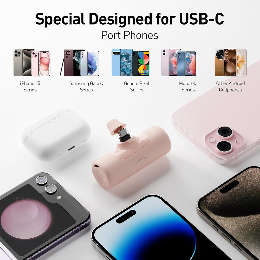 iWALK Cargador portátil para iPhone 15\/16\/17, Banco de energía co...