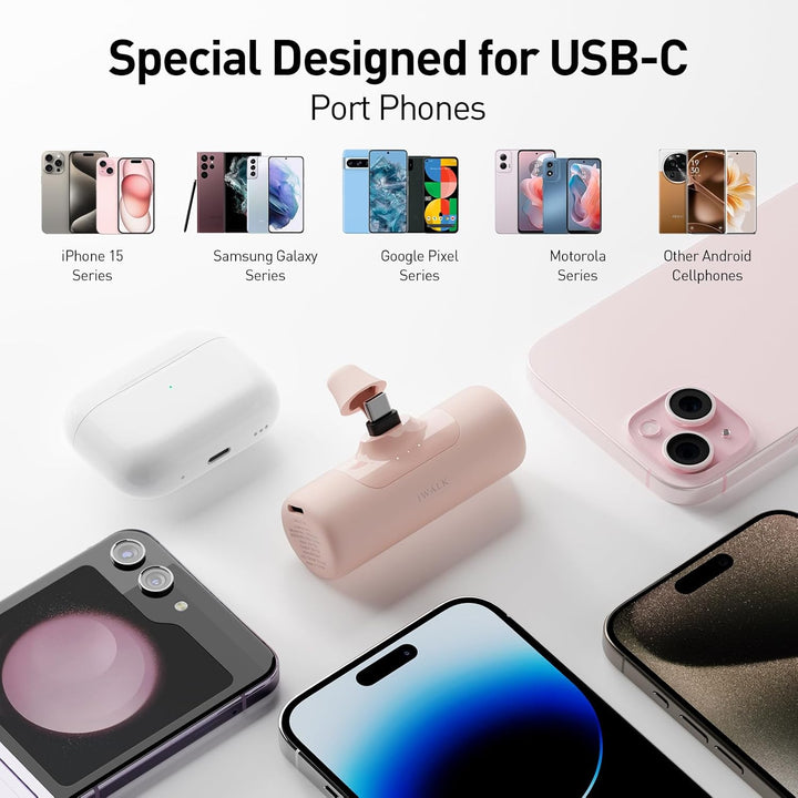 iWALK Cargador portátil para iPhone 15\/16\/17, Banco de energía co...