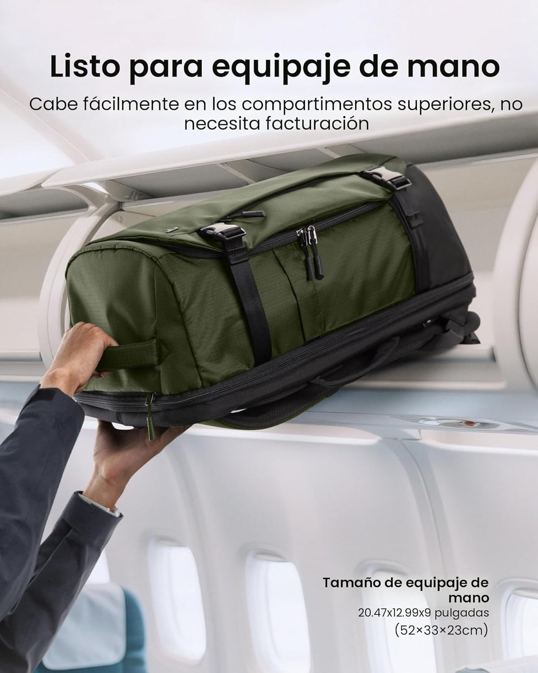 Mochila de viaje tomtoc, equipaje de mano aprobado para vuelos y co...