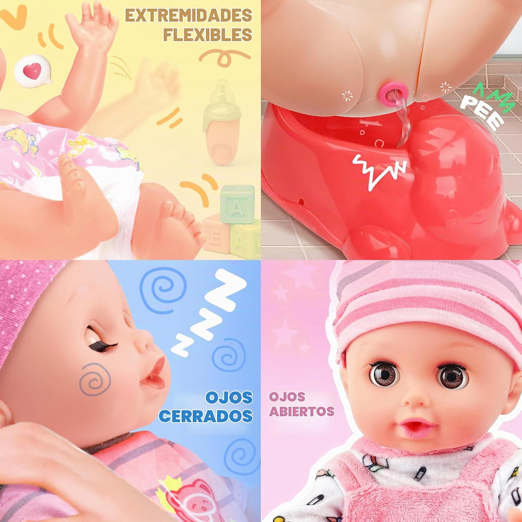 SMILESSKIDDO 14" Baby Doll para Toddler Girls con Dolls Accessiores