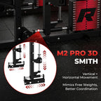 RitFit Máquina de M2 3D Smith con la pila de acero del peso, jaula del