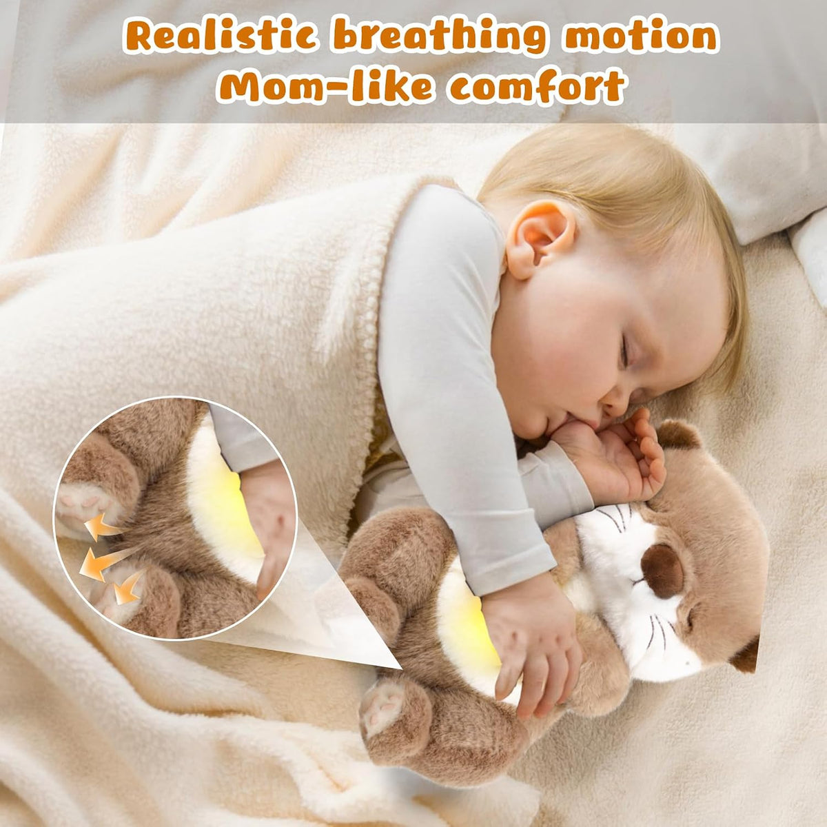 Peluche de nutria respiratoria, música suave y ligera para respirar