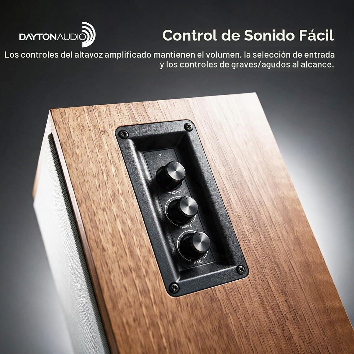 Dayton Audio Par de bocinas de estante Classic B40A con Bluetooth (Madera, 4 pulgadas)
