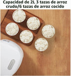 Joydeem Arrocera de cerámica FD20S-W, 4 tazas de ollas de arroz sin cocer con olla interior de cerámica pura, inicio de oferta las 24 horas, 2 L, color blanco
