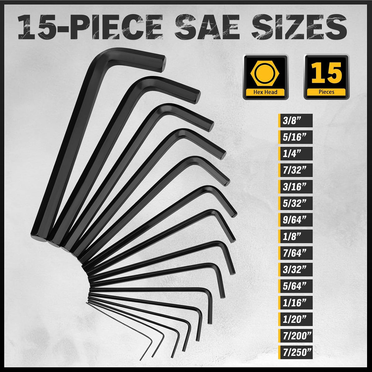 Juego de llaves Allen hexagonales: Juego de 41 piezas de llaves hexagonales y Torx con mango de torque, estándar SAE (0.028"-3/8") y métrico (0.7mm-10mm) y Torx (T9-T50) en estuche de