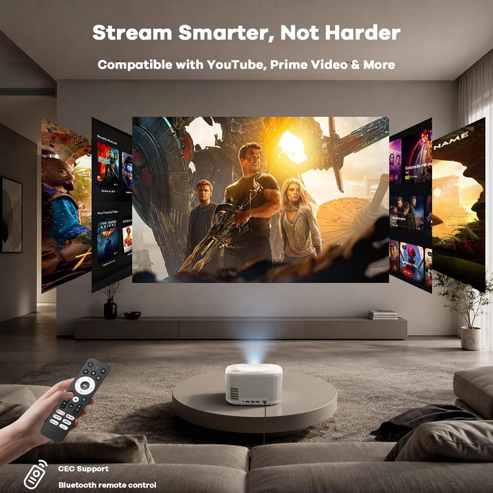 Proyector para exteriores 4K con WiFi y Bluetooth: [3500 Bright\/60...