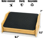 Lámpara Hiceeden Reposapiés de bambú debajo del escritorio, reposapiés ergonómico con 4 alturas ajustables, taburete antideslizante con superficie de masaje para trabajo en oficina y hogar, mejora la postura