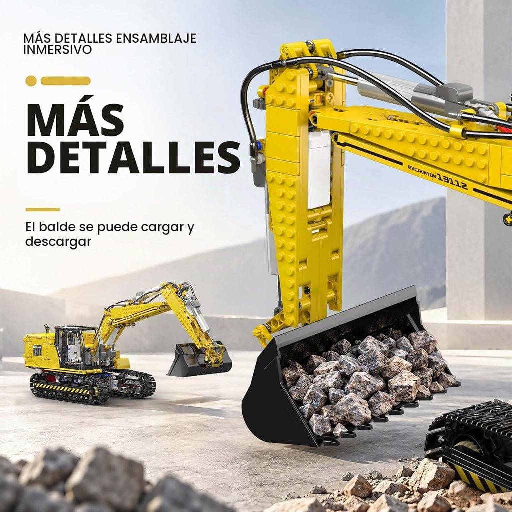 Mould King 13112 RC Excavator Building Set, Remote Control Excavator Model