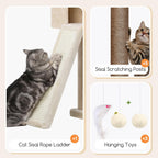 Globlazer Torre Alta para Gatos - Casa extragrande para gatos, S77D, beige