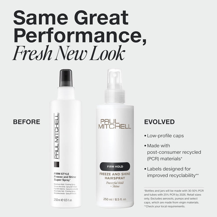 Paul Mitchell Freeze and Shine Super Hairspray, máxima sujeción, la...