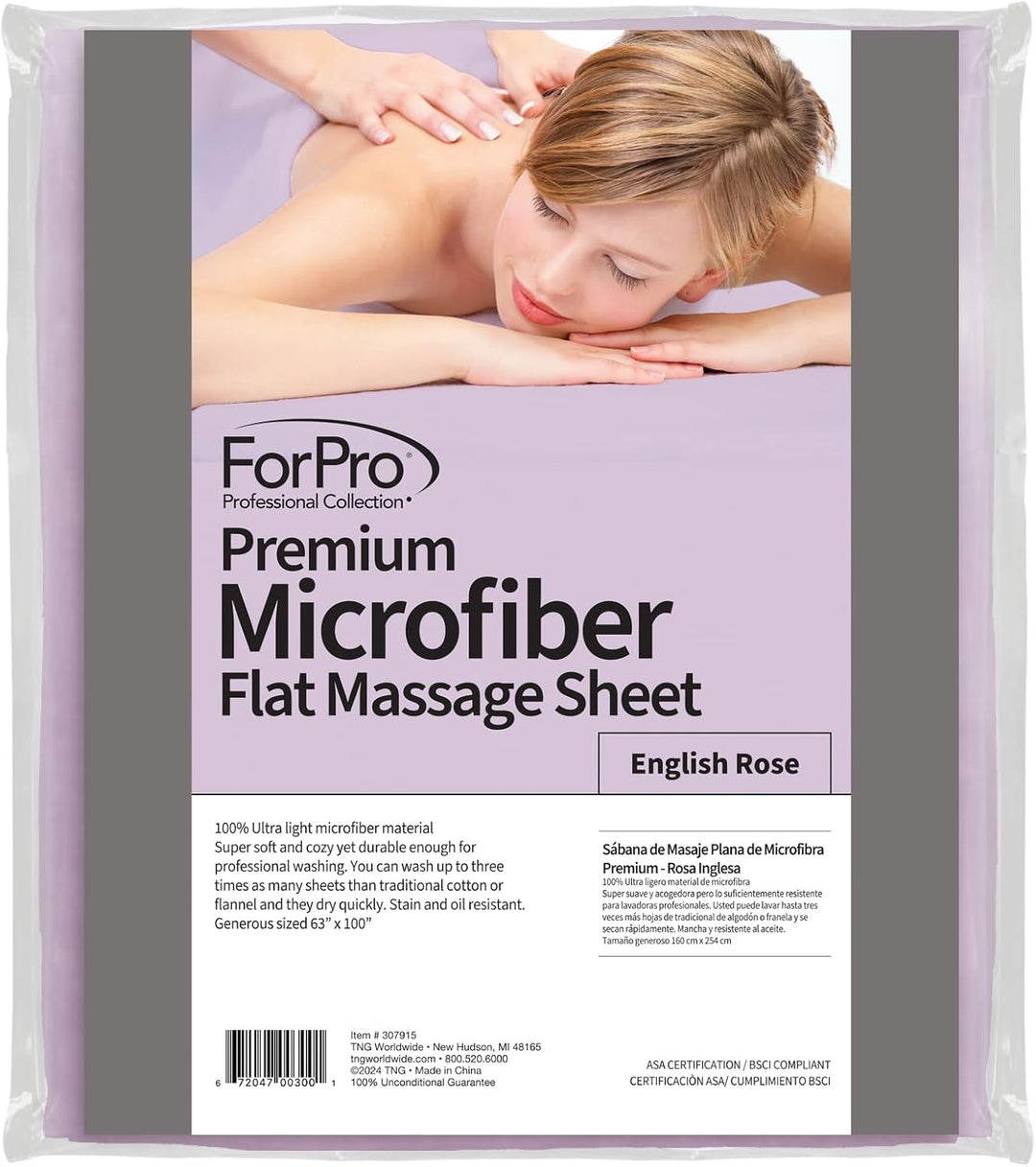 ForPro - Juego de sábanas de masaje de microfibra de 3 piezas, rosa...