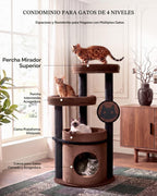 46 pulgadas de Torre de Árbol para Gatos Grandes en Interiores, Condo Cómodo para Gatos Adultos