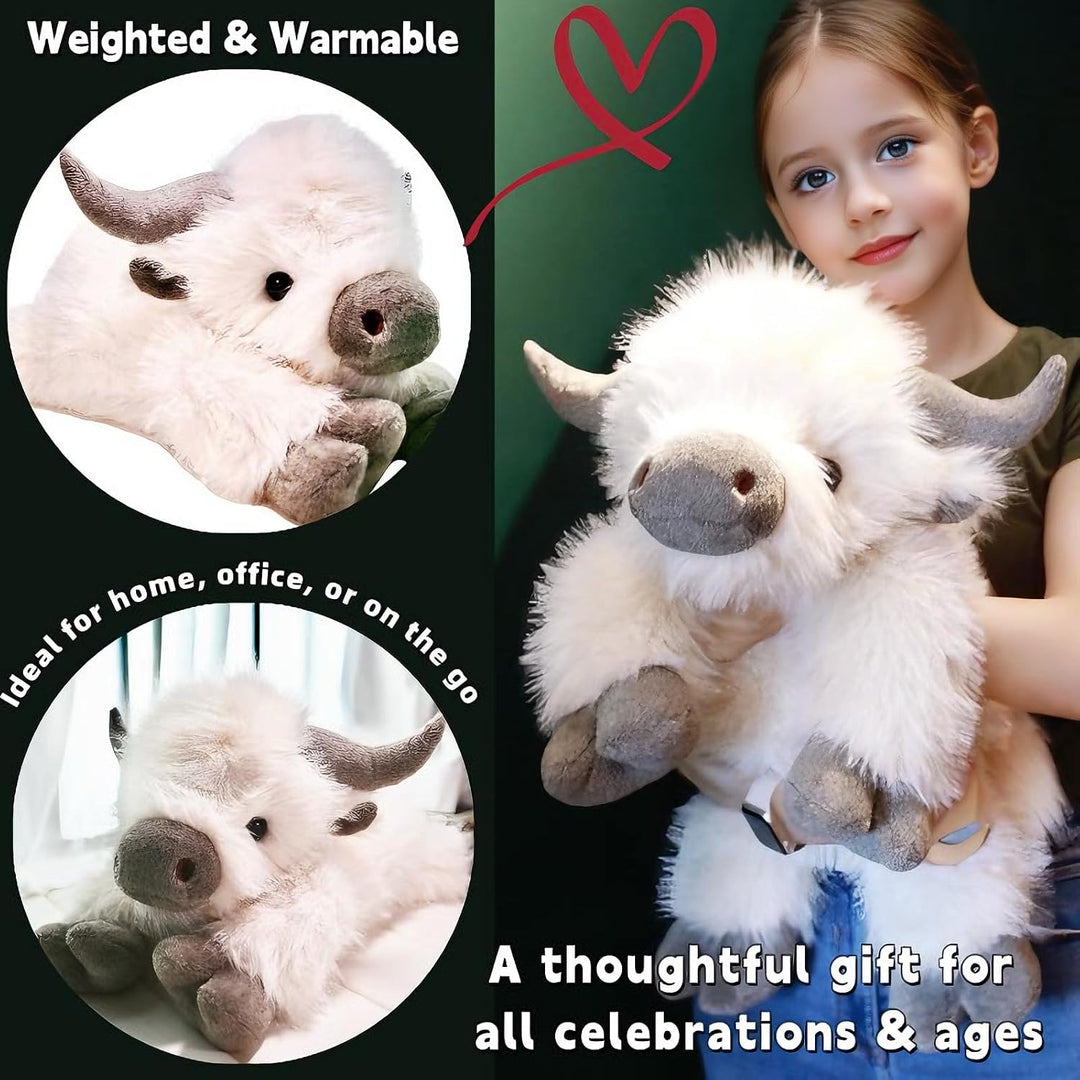 uoozii Animales de peluche con peso de vaca de las tierras altas de...
