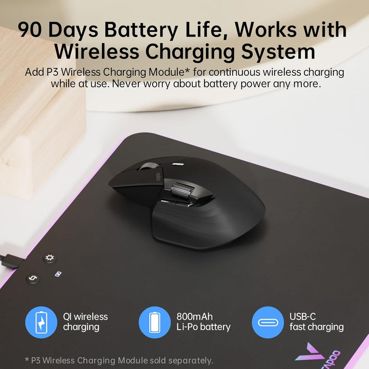 Rapoo MT760Mini Ratón Inalámbrico Bluetooth - Conexión Multi-Modo B...