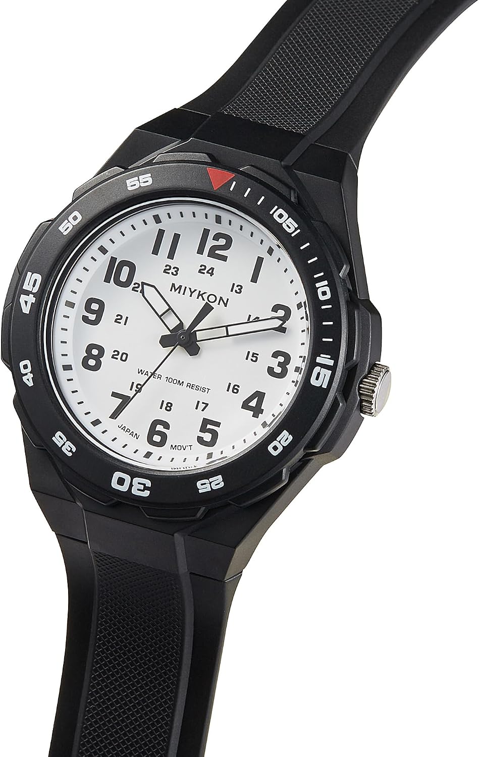 Miykon Reloj deportivo para hombres negro, buceo, bisel giratorio, resistencia al agua 100M