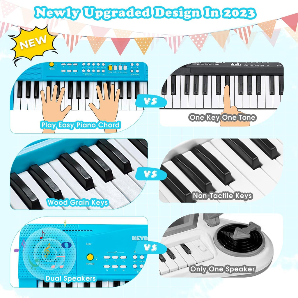 37 teclas para niños pequeños, teclado de piano eléctrico, pianos con micrófono