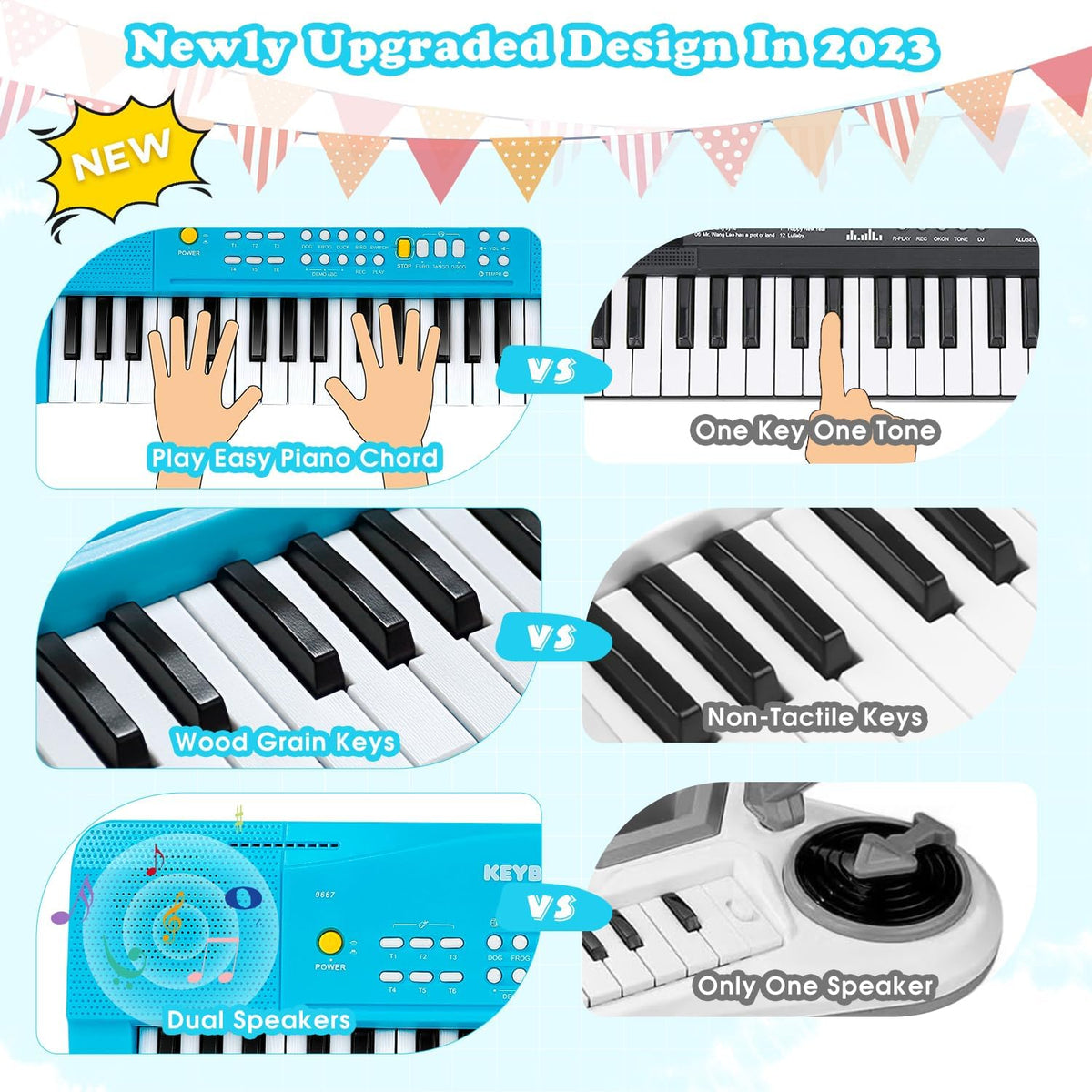 37 teclas para niños pequeños, teclado de piano eléctrico, pianos con micrófono