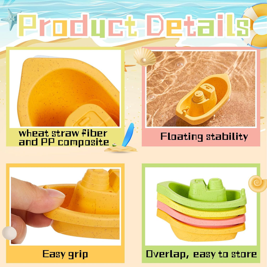 Woanger 60 mini botes de juguete de plástico para el baño, macaron
