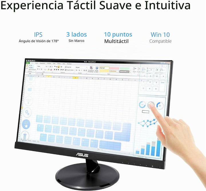 ASUS VT229H Monitor de 21.5" 1080P IPS de 10 puntos táctiles co...