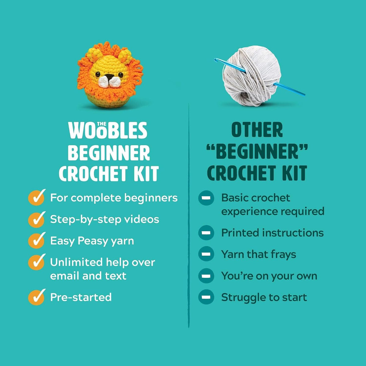 Kit de Crochet Woobles para Principiantes (Fred Dinosaur)