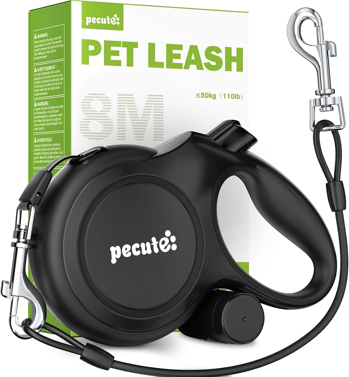 Pecute Correa retráctil para perro de 26 pies con extensor a prueba de