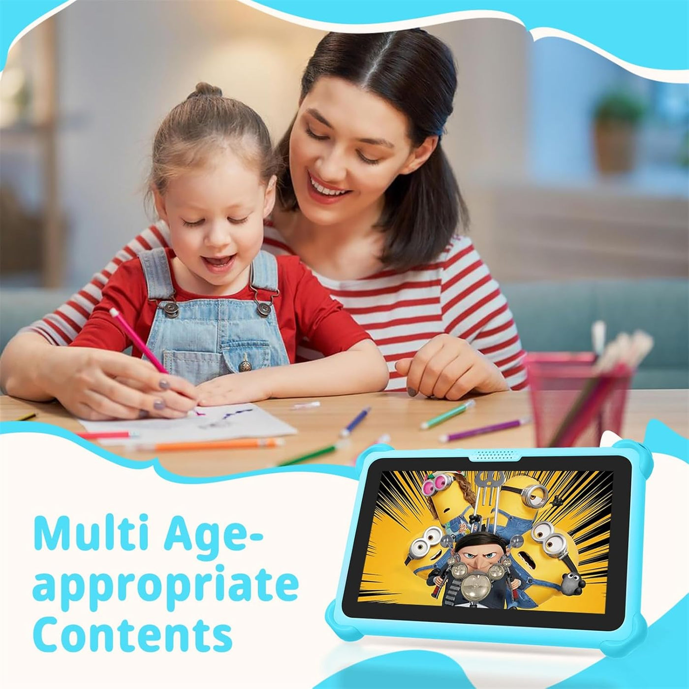 Tableta infantil de 7 pulgadas para niños, tableta Android de 32 GB...