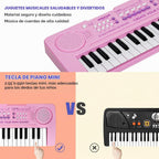 Piano de teclado electrónico de 37 teclas para niños de 3, 4, 5, 6, 7, 8, 9 años
