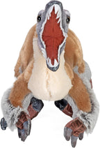 Wild Republic Artist Collection Dino Velociraptor - Animal de peluche, 15 pulgadas
