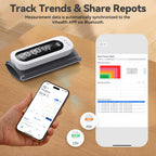 Checkme Monitor de presión arterial recargable, máquina automática de presión arterial superior del brazo, números claros grandes, modo de 2 usuarios, 2 x 199 recuerdos, puño grande, almacenamiento ilimitado en la nube a través de la aplicación Bluetooth