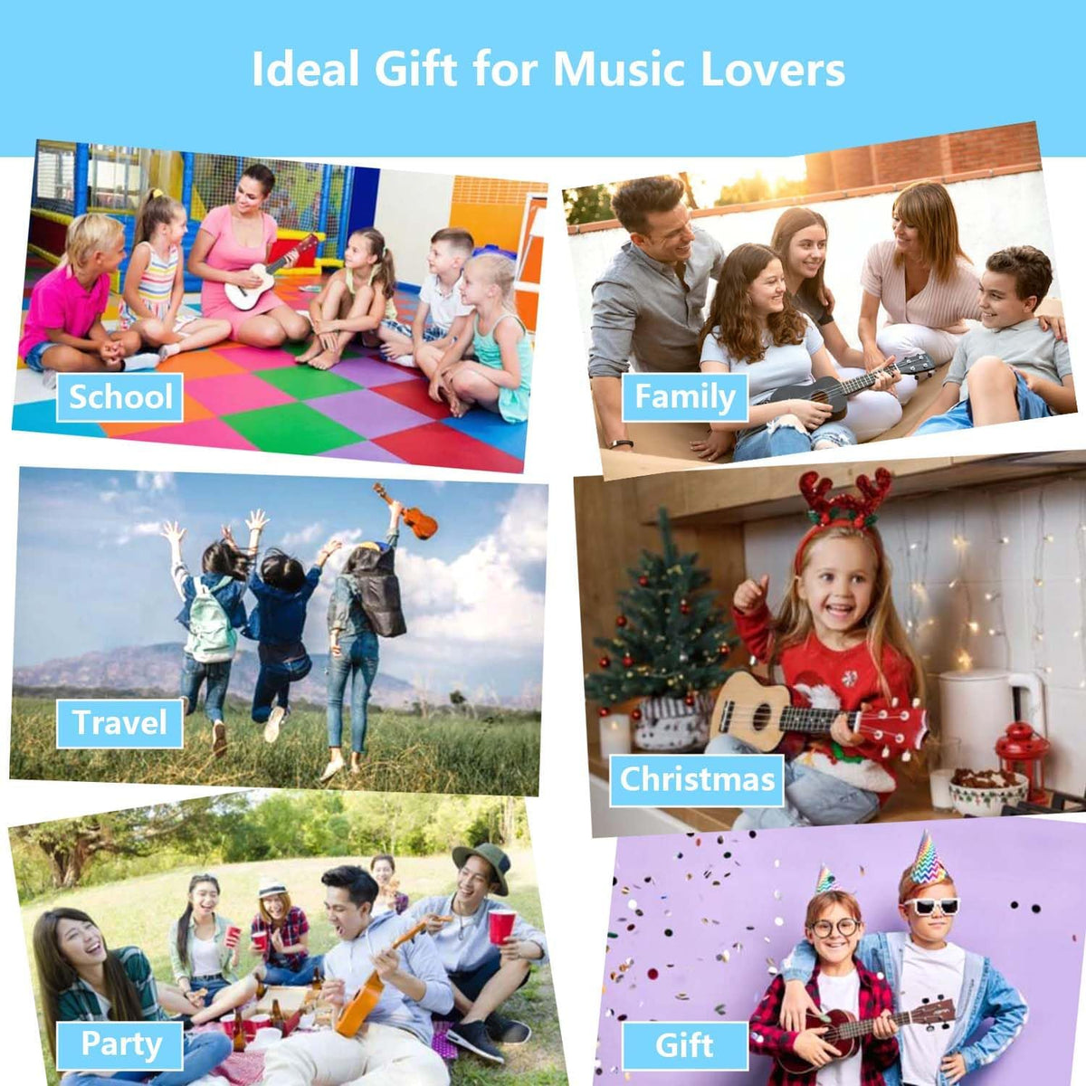 Ukulele de 21 pulgadas para principiantes, kit de ukulele soprano de tilo para niños, adultos, estudiantes, principiantes, mini guitarra, paquete de ukulele con libro, funda de concierto