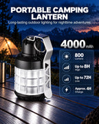 Lámpara Linterna de camping recargable, luz LED portátil para acampar