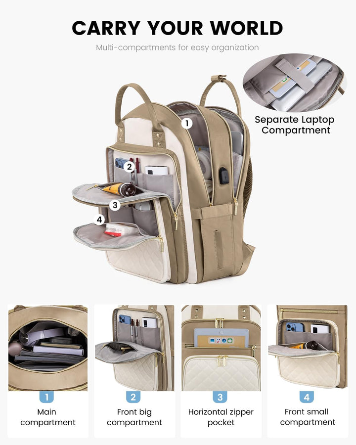 LOVEVOOK Mochila para laptop para mujer con compartimento separado...