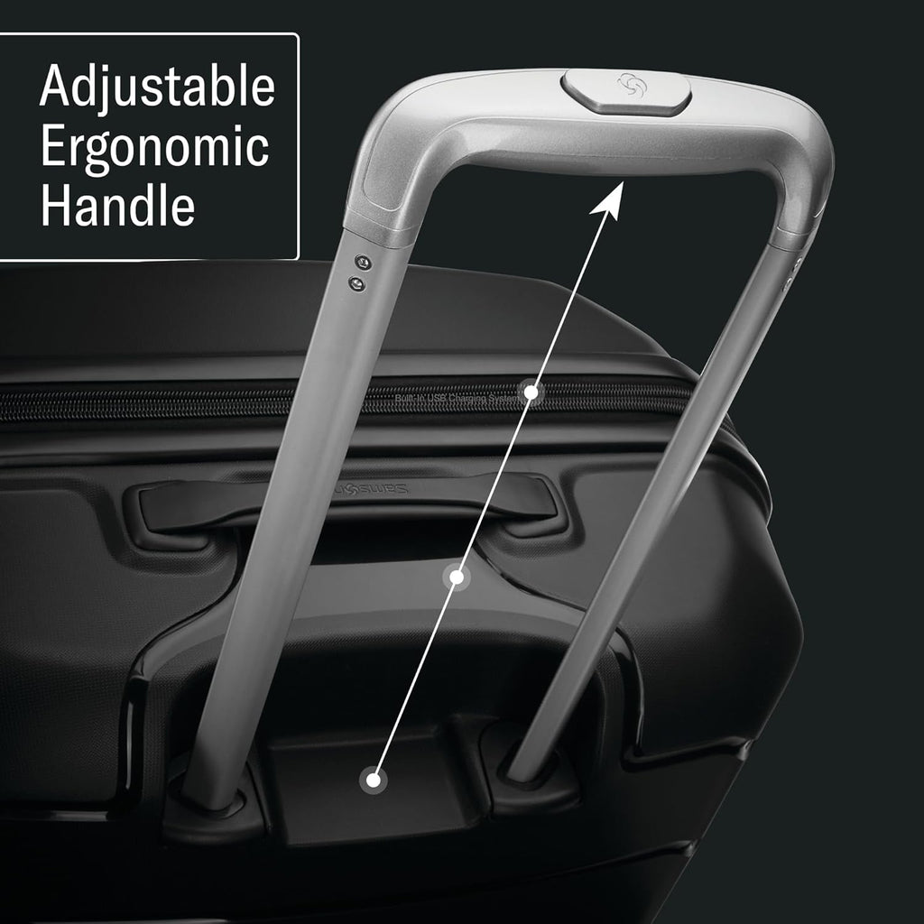 Samsonite Freeform - Maleta de mano rígida con ruedas giratorias, maleta rígida, aprobada por la TSA, aerolínea, carcasa rígida expandible, ruedas suaves para viajes ligeros, color azul marino