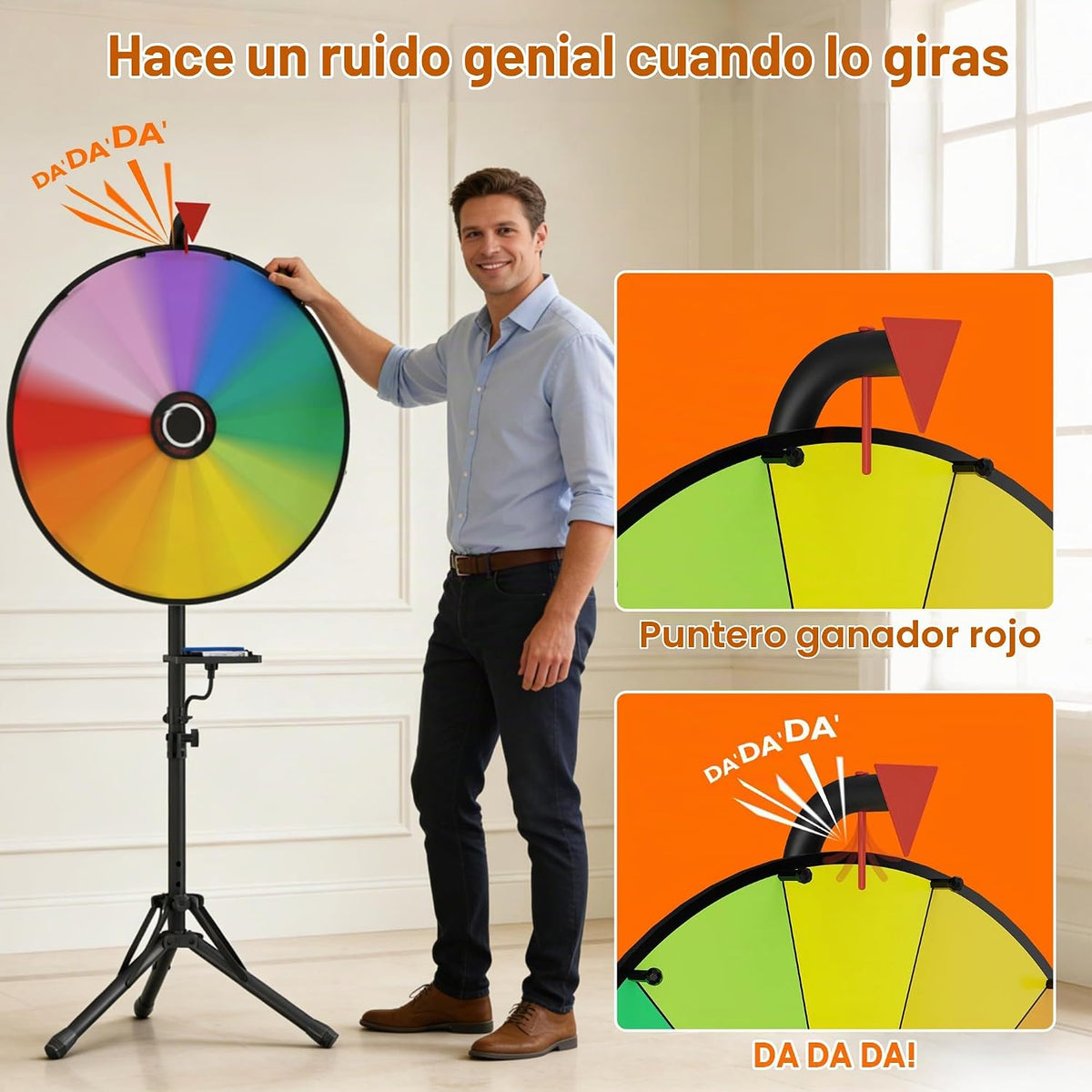 Rueda de premios de 16 pulgadas, juego de girar la rueda con soporte