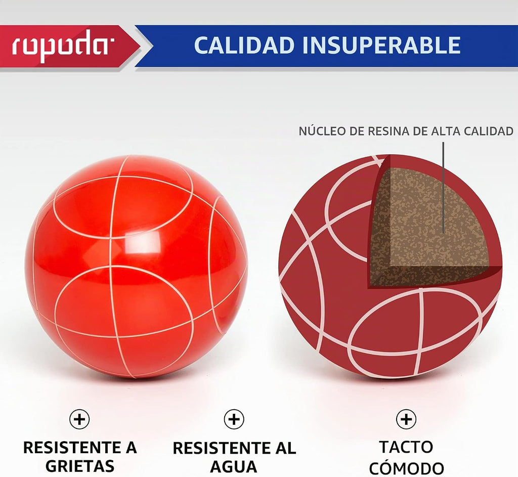ropoda Juego de bolas de bochas de 3.543 in con 8 bolas de poliresina de