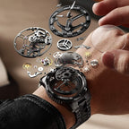 OLEVS Relojes de Lujo para Hombres, Gran Acero Inoxidable, Cuarzo Analógico, Resistente al Agua