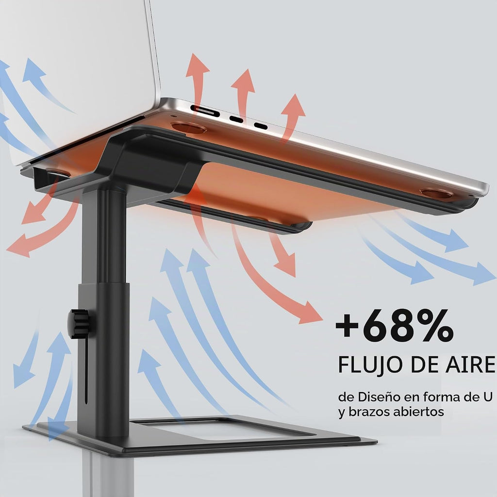 SOUNDANCE Soporte Ajustable para Laptop, Elevador de Aluminio, 10-17.3", Negro
