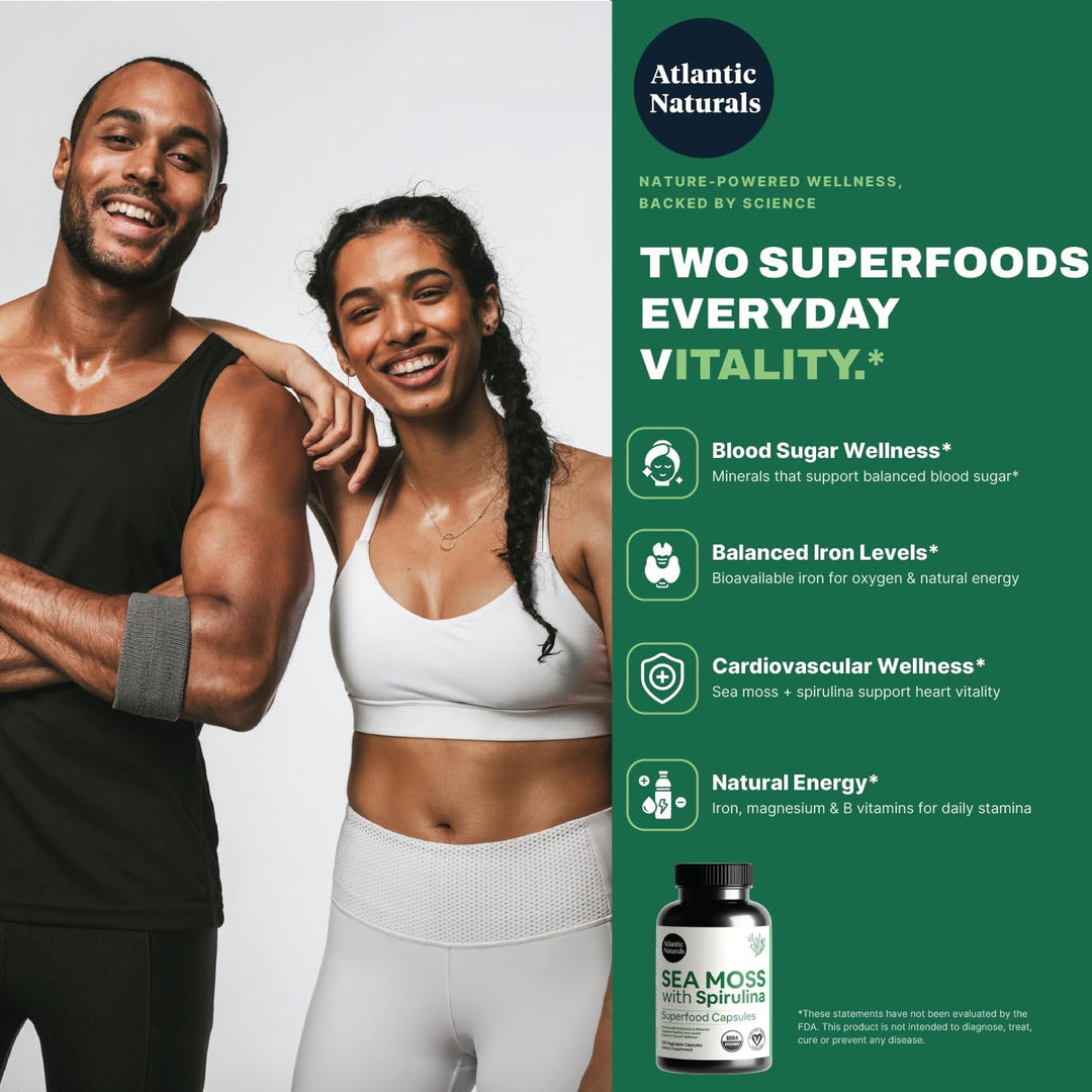 Atlantic Naturals Cápsulas de superalimento de musgo marino con esp...