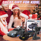 RC Drift Car, Auto a Control Remoto 1:24 para Niños y Adultos, Negro Carbón